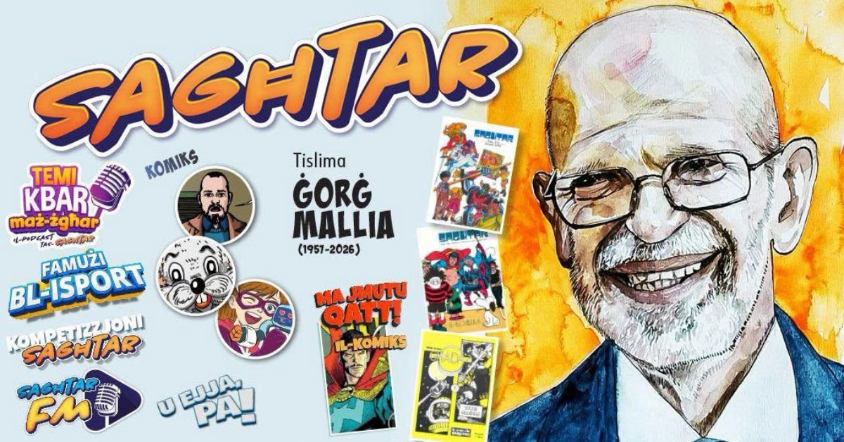 Malta'nın eğitim dergisi Sagħtar, merhum Profesör Ġorġ Mallia'yı kapağına taşıyarak andı