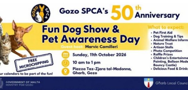 Evcil hayvan farkındalık günü 2026: Gozo SPCA'nın 50 yılı kutlanıyor