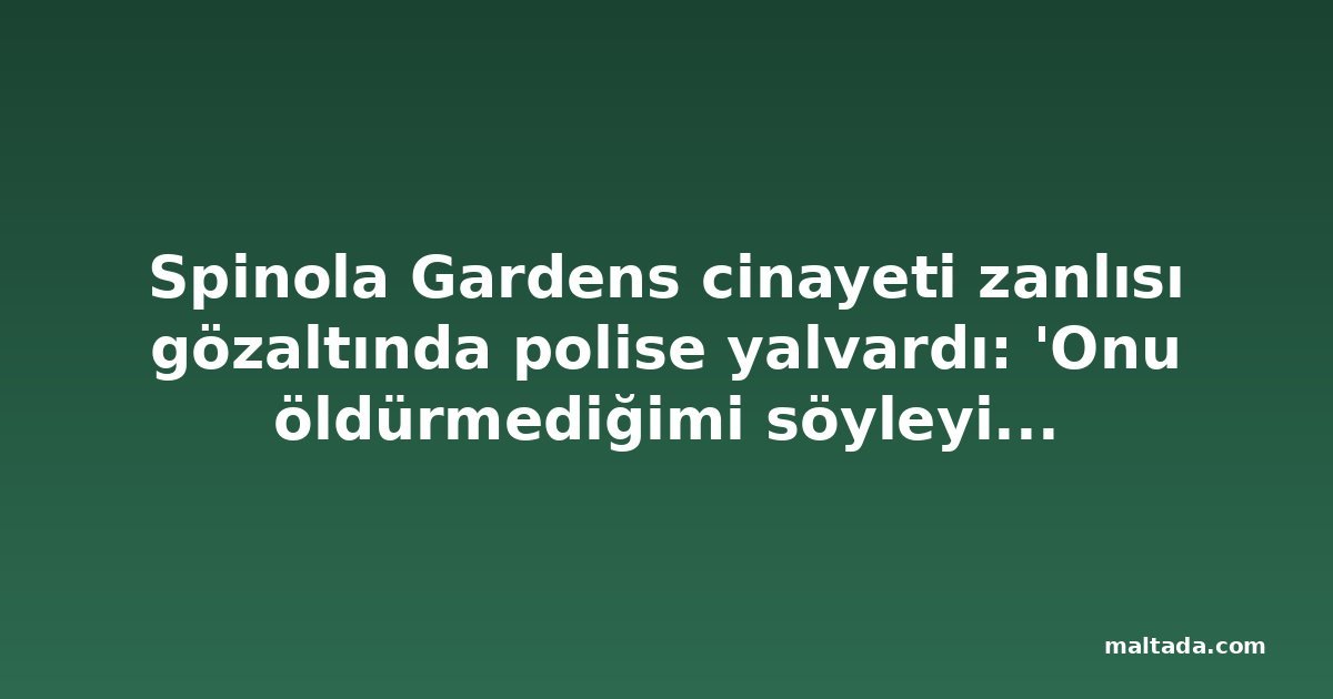 Spinola Gardens cinayeti zanlısı gözaltında polise yalvardı: 'Onu öldürmediğimi söyleyin bana'